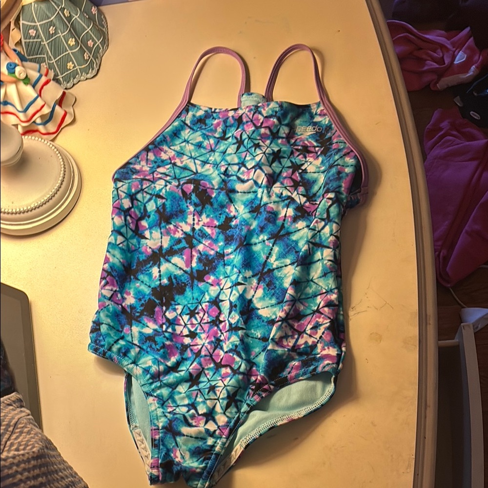 Speedo Kids One-Piece Swimsuit - Blue and Purple